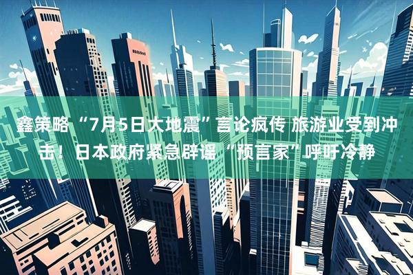 鑫策略 “7月5日大地震”言论疯传 旅游业受到冲击！日本政府紧急辟谣 “预言家”呼吁冷静